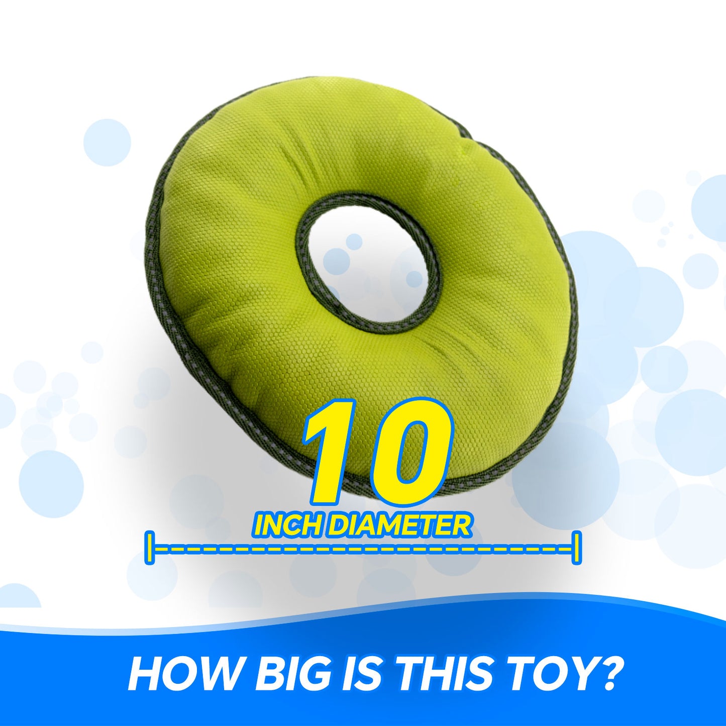 3DOEX Soft & Safe Dog Flying Disc, 10 Inch Bite-Resistant Dog Toy for Medium Large Dogs, Gentle on Teeth, Waterproof, Anti-Dust, Outdoor Fetch Training Water Toy (Green)