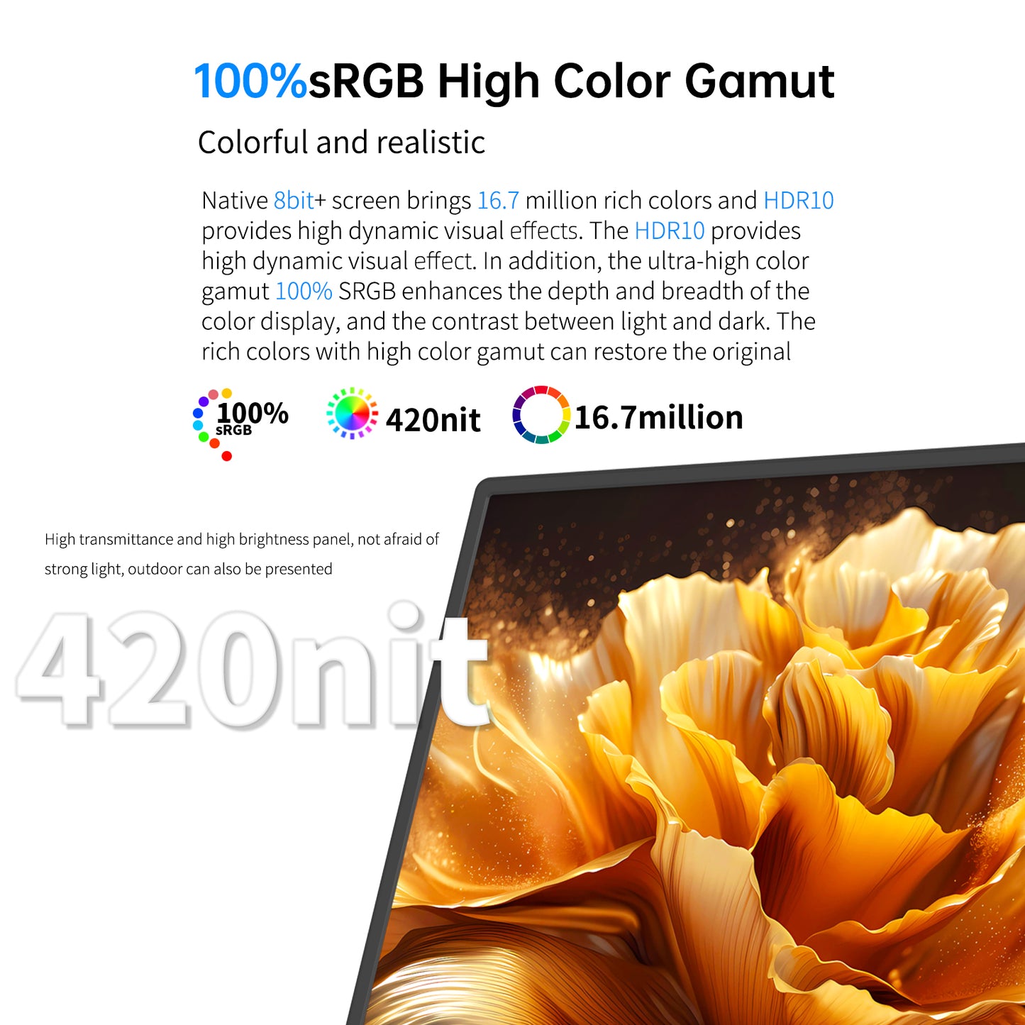 3DOEX 10.5" Portable Monitor, 3:2 1280P FHD IPS Display with HDR10, Ultra-Slim Mini Screen for Laptop PC Phone Game