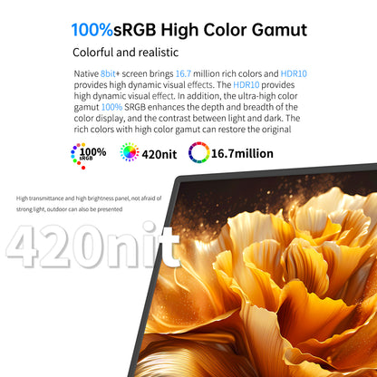 3DOEX 10.5" Portable Monitor, 3:2 1280P FHD IPS Display with HDR10, Ultra-Slim Mini Screen for Laptop PC Phone Game