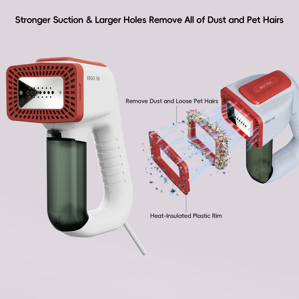 Vacuum Steamer for Clothes, 2000Pa&3600Pa Suction Handheld Clothes Steamer,3 In 1 Portable Travel Steamer for Clothes,Garment Steamer With 122ml Water Tank (for 110-120V) (Pearl White)