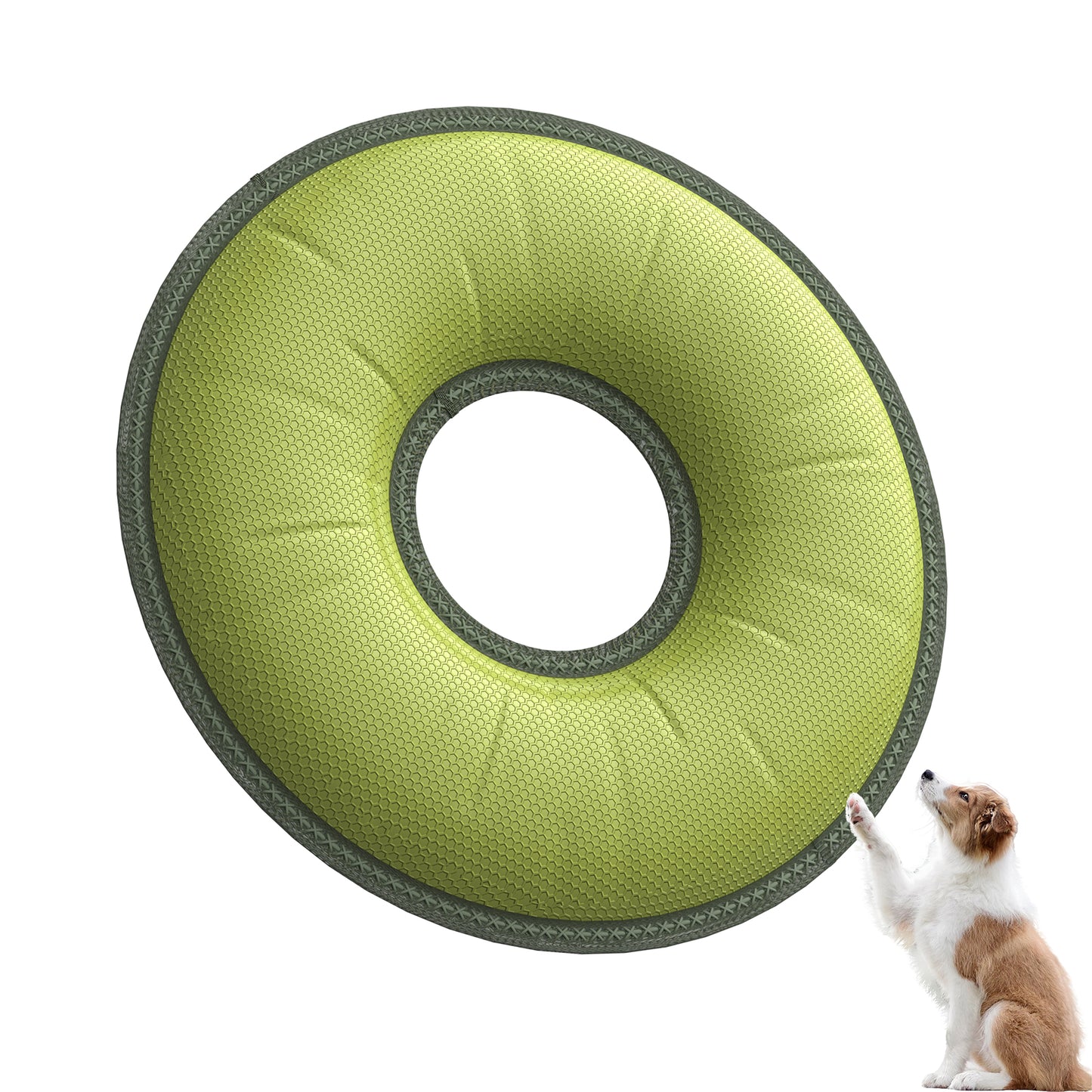3DOEX Soft & Safe Dog Flying Disc, 10 Inch Bite-Resistant Dog Toy for Medium Large Dogs, Gentle on Teeth, Waterproof, Anti-Dust, Outdoor Fetch Training Water Toy (Green)
